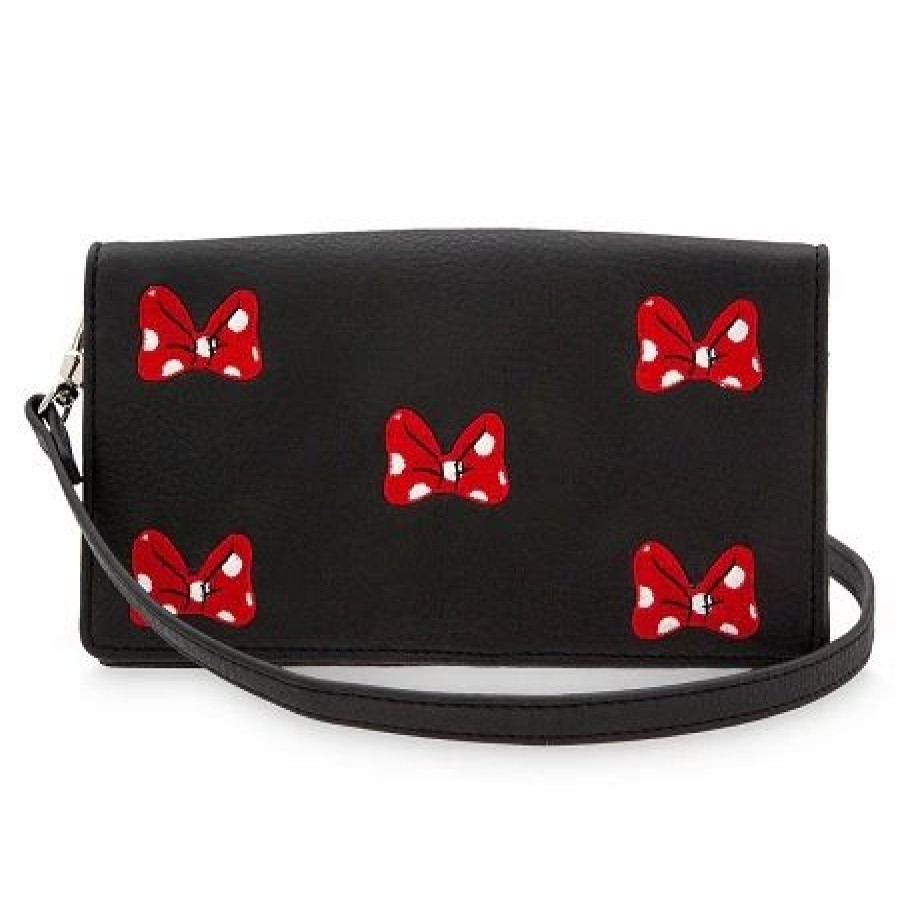 Bags And Totes * | Disney Crossbody Wristlet Minnie Mouse Bows All Over