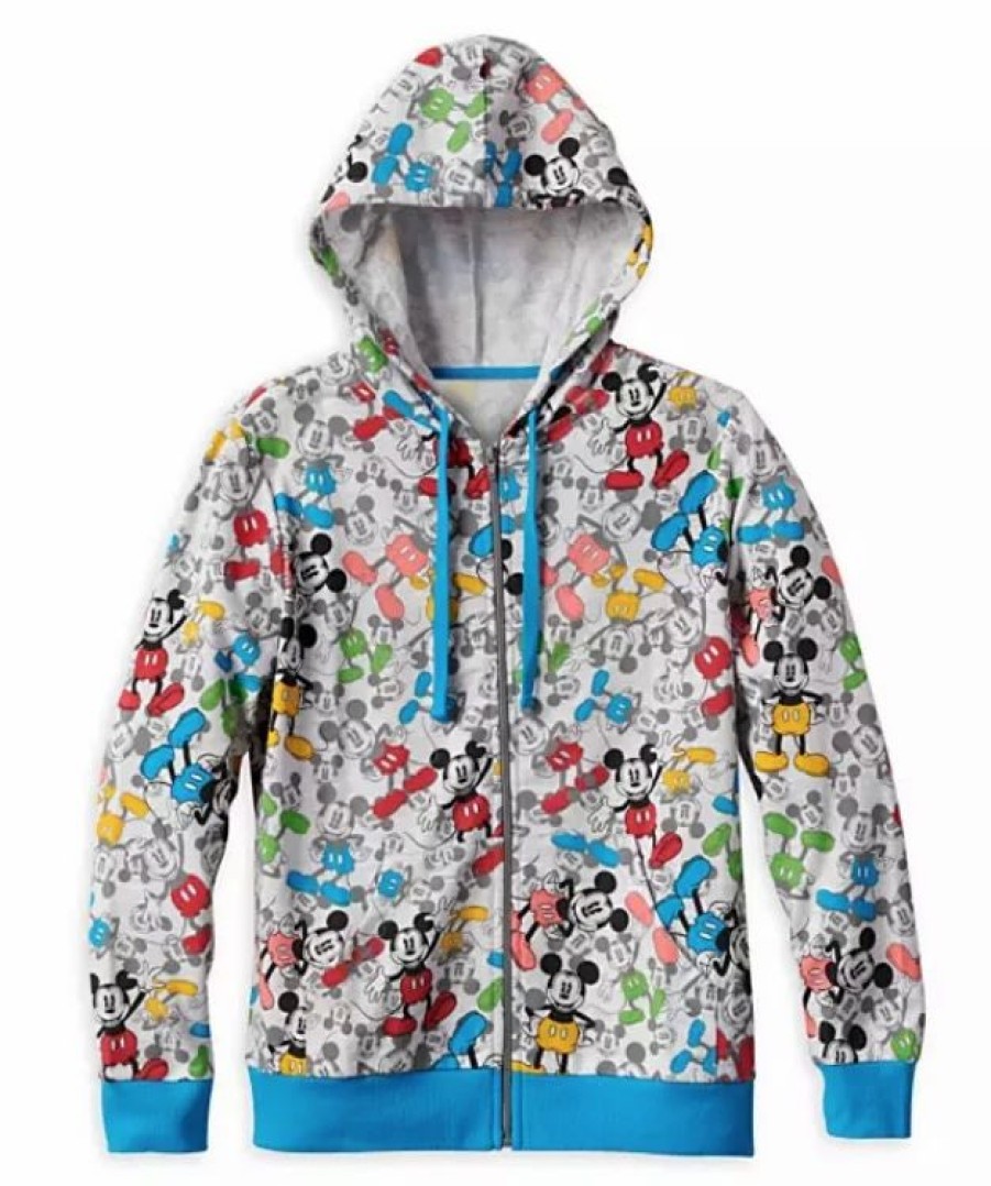 Adult * | Disney Zip Hoodie For Women Mickey Mouse All Over Gray