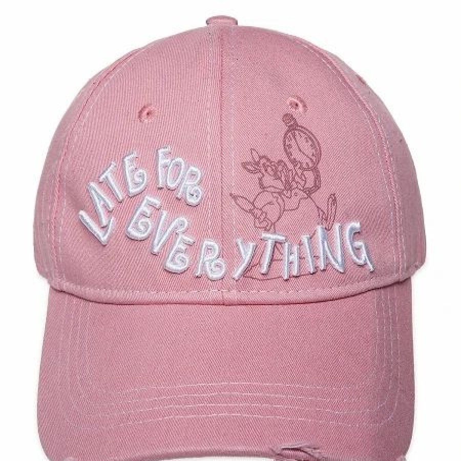 Hats * | Disney Hat Baseball Cap White Rabbit Late For Everything