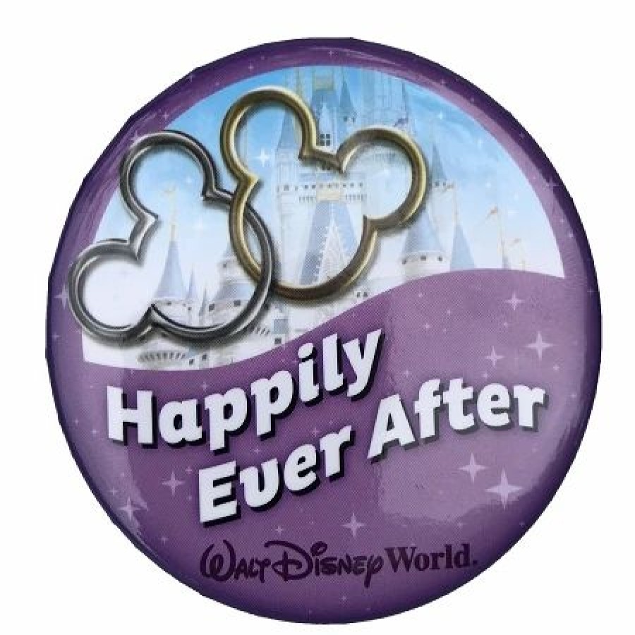 Accessories * | Disney Souvenir Button Happily Ever After Cinderella Castle