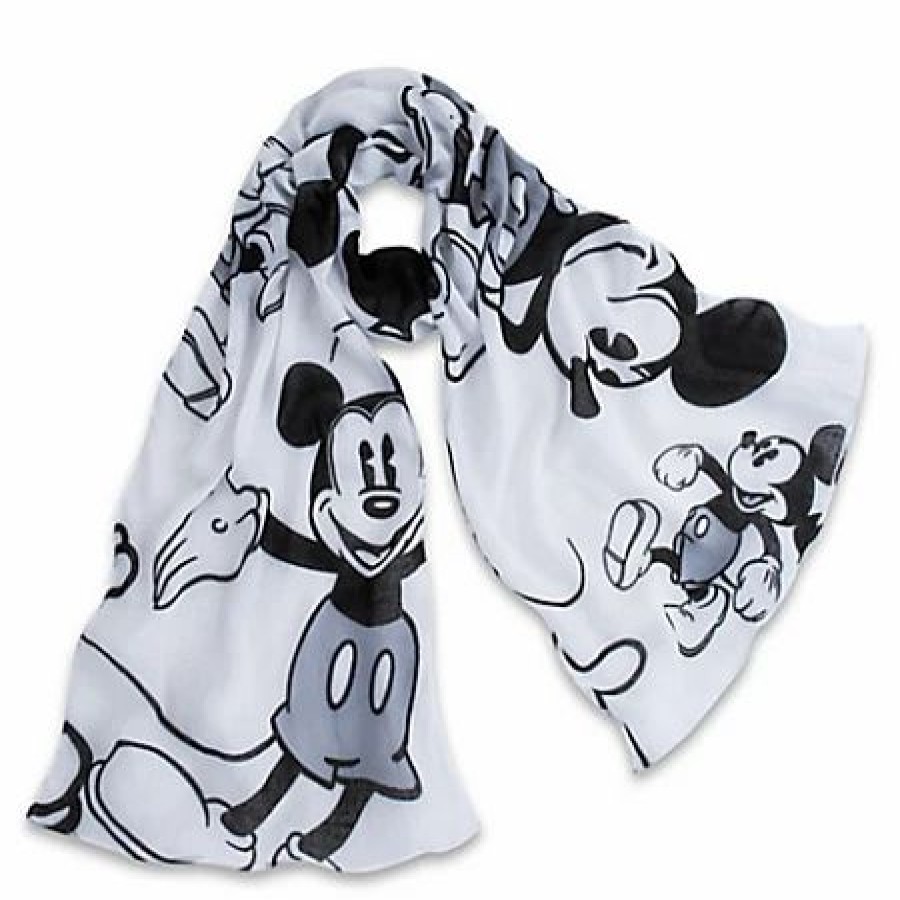 Accessories * | Disney Scarf Mickey Mouse Classic Black And White