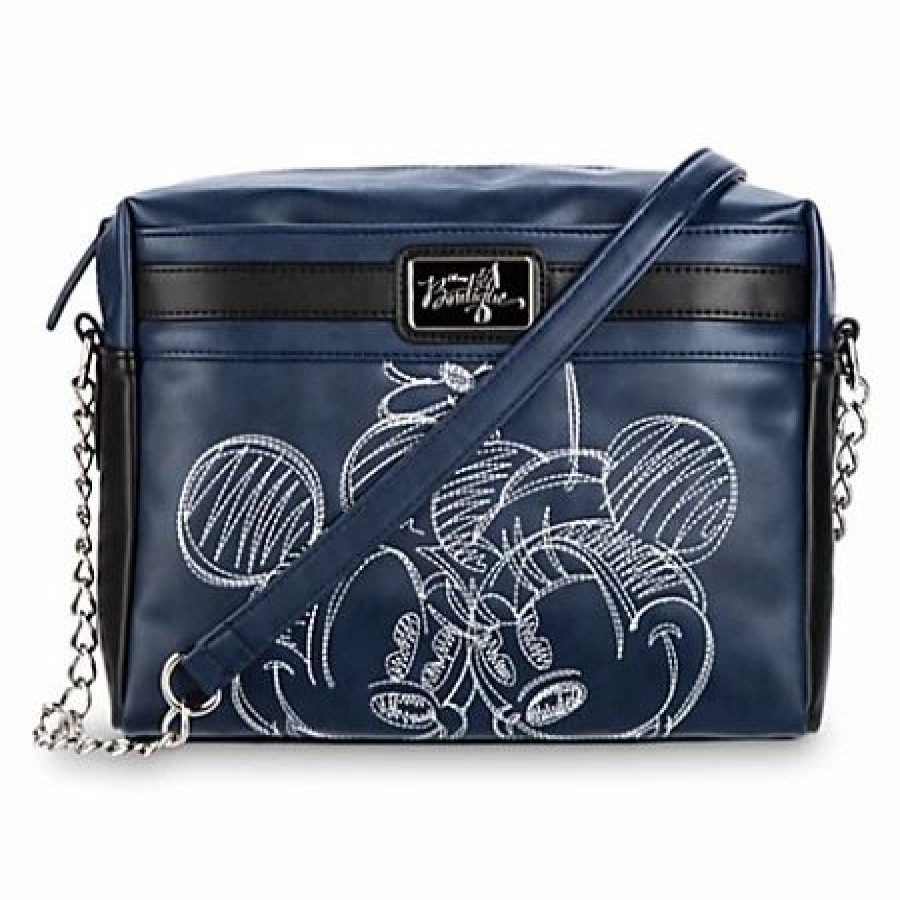 Bags And Totes * | Disney Boutique Crossbody Bag Mickey And Minnie Mouse Embroidered