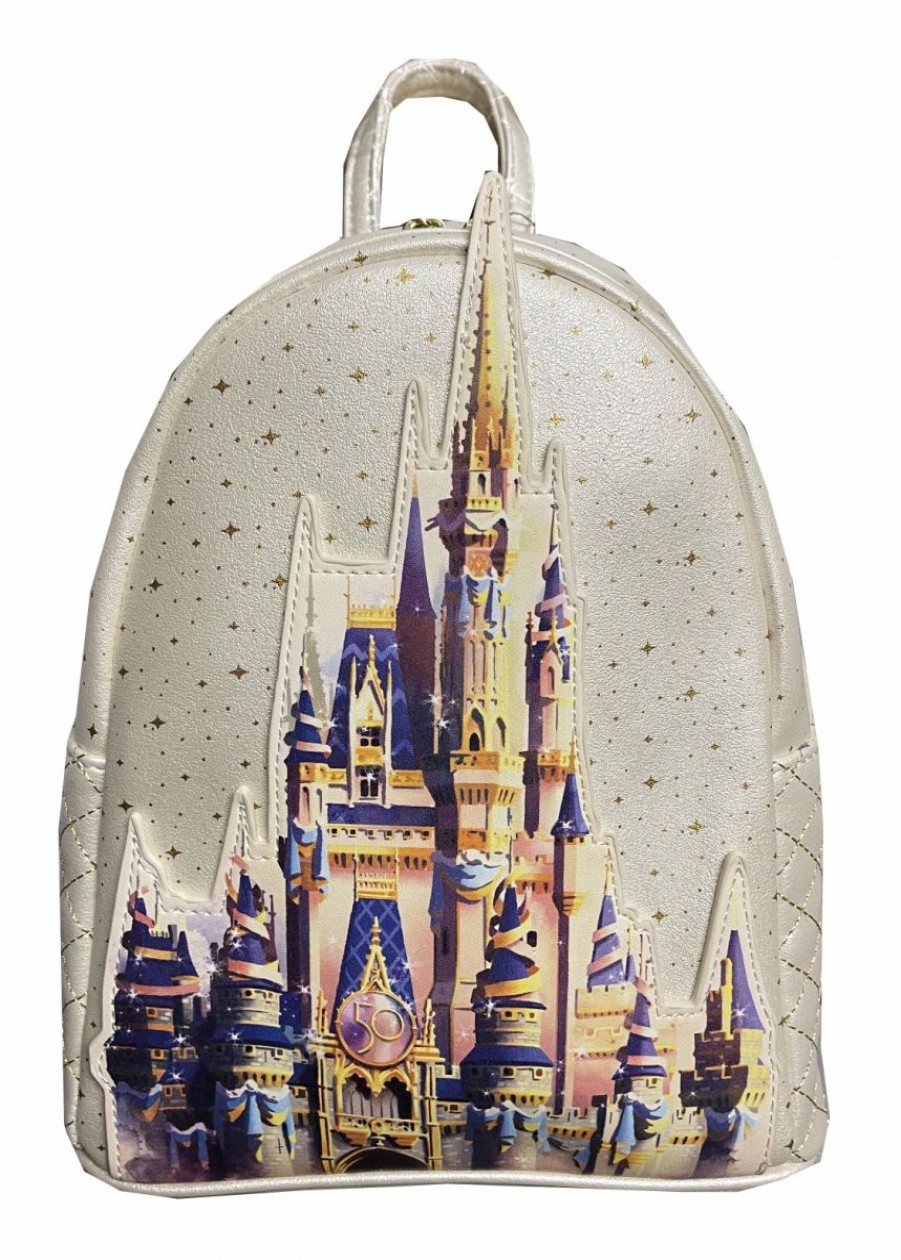 Bags And Totes * | Disney Loungefly Backpack 50Th Anniversary Cinderella Castle