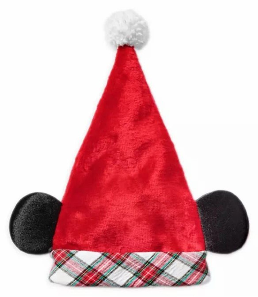 Hats * | Disney Santa Hat Mickey Mouse Ears Plaid