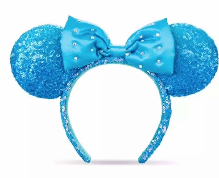 Hats * | Disney Ears Headband Minnie Mouse Sequin Aqua