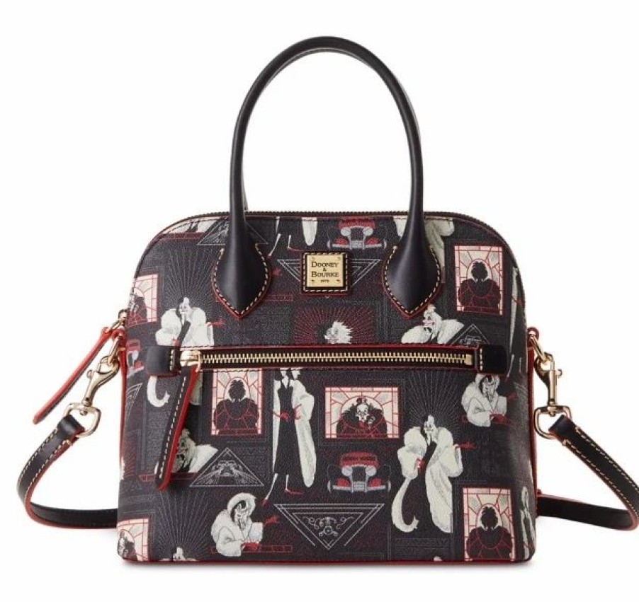 Bags And Totes * | Disney Dooney & Bourke Bag Cruella De Vil Zip Domed Satchel