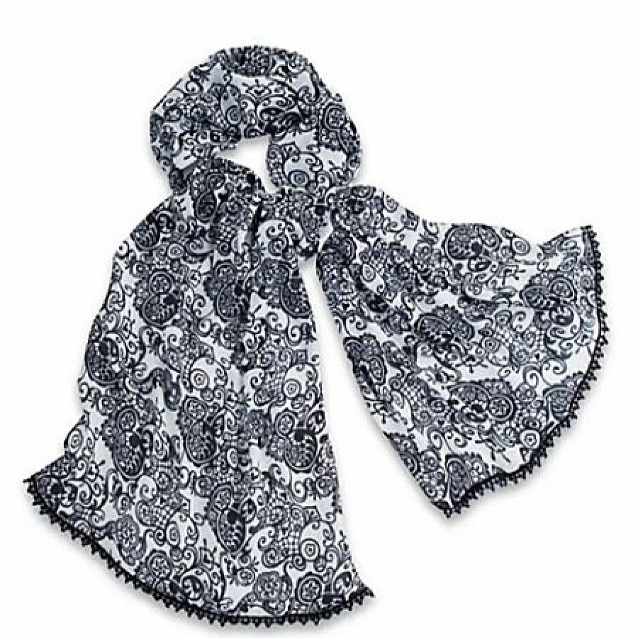 Accessories * | Disney Scarf Mickey Mouse Lace Trimmed