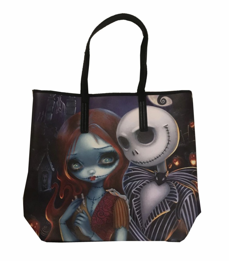 Bags And Totes * | Disney Jasmine Becket Griffith Tote Jack Skellington And Sally