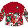 Adult * | Disney Spirit Jersey For Adults Holiday Santa Mickey And Friends Red