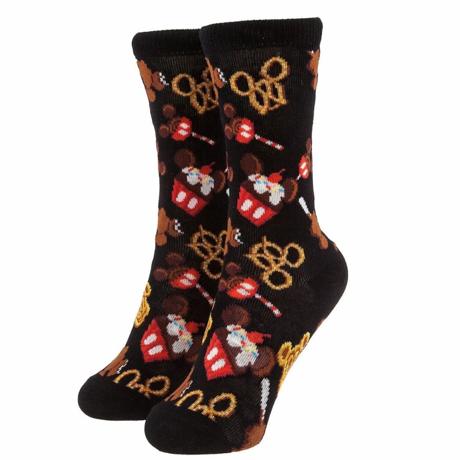 Socks * | Disney Socks For Kids Mickey Mouse Food Icons