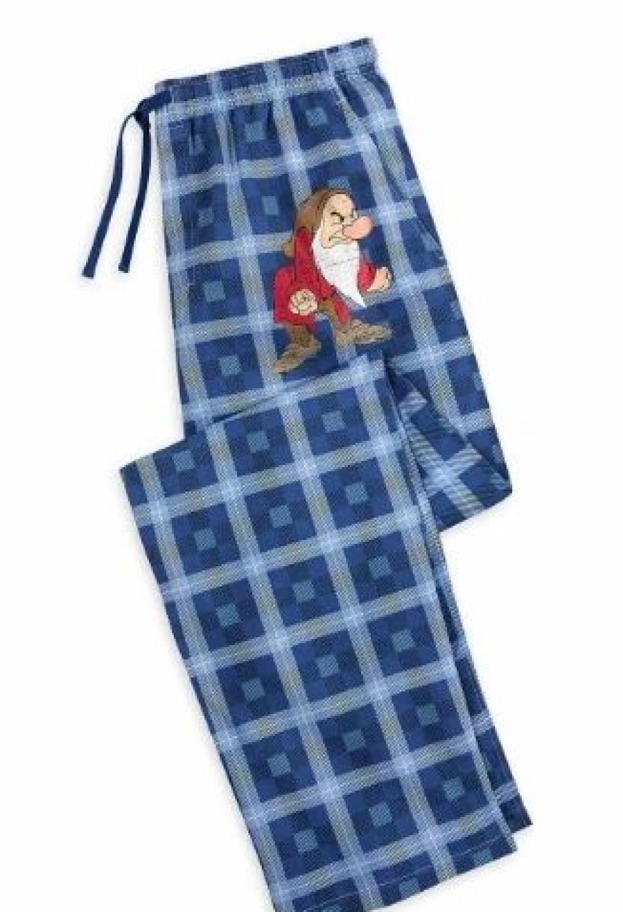 Adult * | Disney Sleep Pants For Men Grumpy Blue Plaid