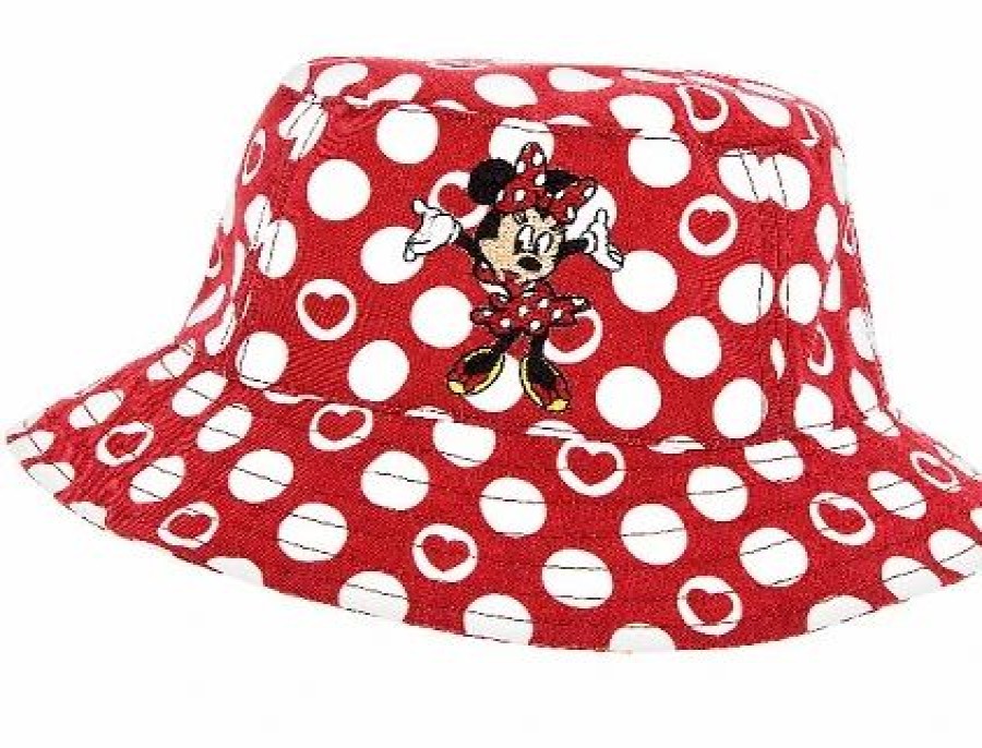 Hats * | Disney Toddler Bucket Hat Minnie Dots And Hearts