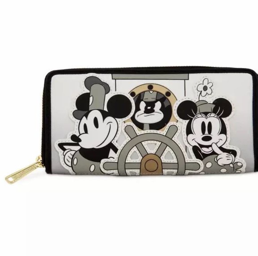 Bags And Totes * | Disney Loungefly Wallet Steamboat Willie