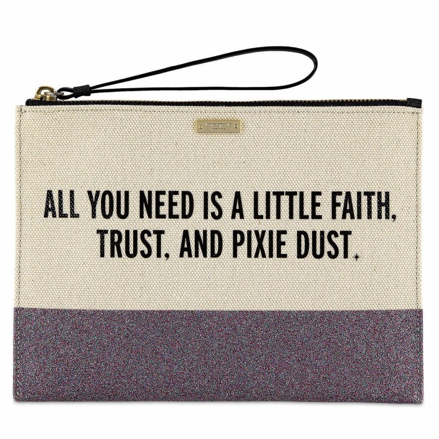 Bags And Totes * | Disney Kate Spade Clutch Bag Faith Trust And Pixie Dust Canvas