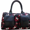 Bags And Totes * | Disney Handbag Minnie Mouse Rose Collage Black And Red