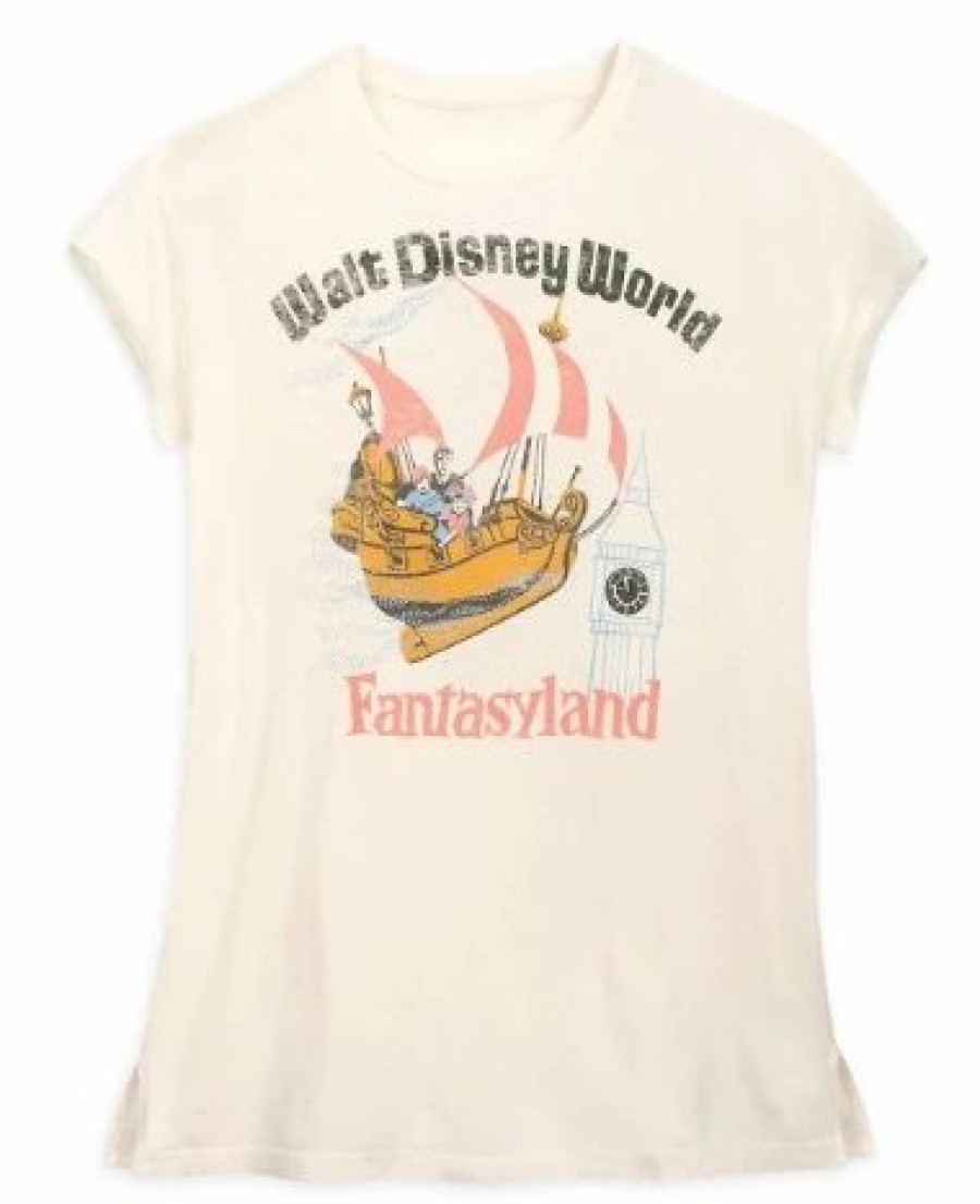 Adult * | Disney T-Shirt For Women Fantasyland Flight White