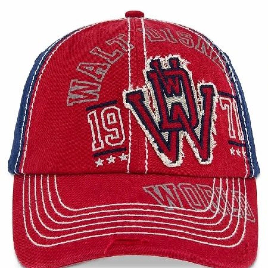 Hats * | Disney Hat Baseball Cap Walt Disney World Collegiate Red