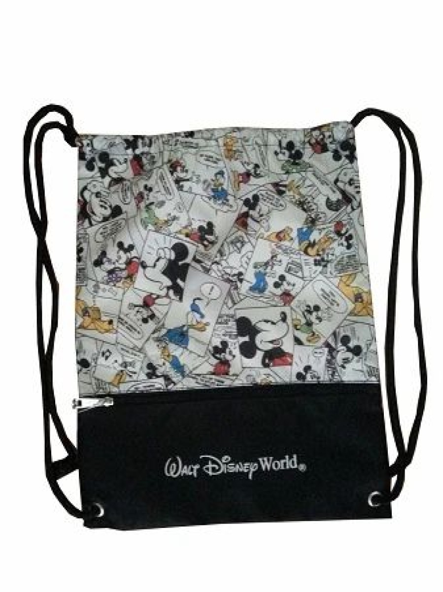 Bags And Totes * | Disney Cinch Bag Comic Strip Mickey Mouse