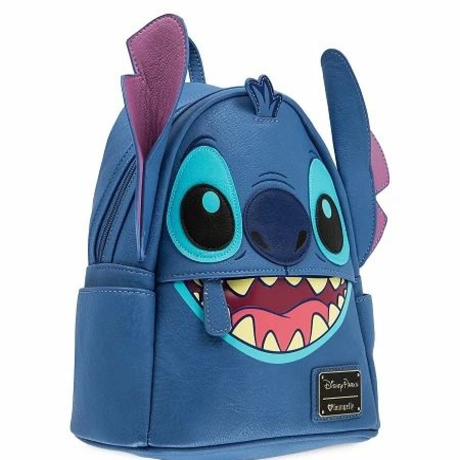 Bags And Totes * | Disney Loungefly Backpack Stitch Faux Leather Mini