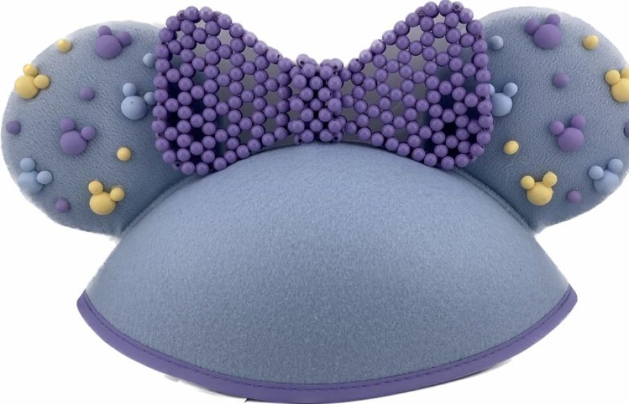 Hats * | Disney Hat Ears Hat Minnie Beaded Pink & Blue