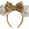 Hats * | Disney Ears Headband 50Th Anniversary Gold & White Light Up