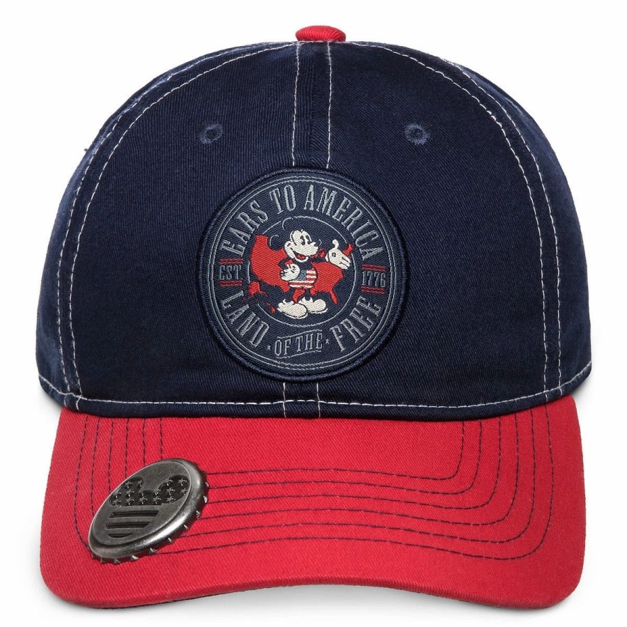 Hats * | Disney Hat Baseball Cap Mickey Mouse Americana With Bottle Opener