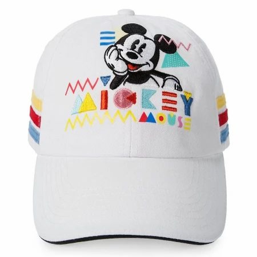 Hats * | Disney Hat Baseball Cap Mickey Mouse 80S Flashback White