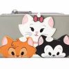 Bags And Totes * | Disney Loungefly Wallet Disney Cats Gray