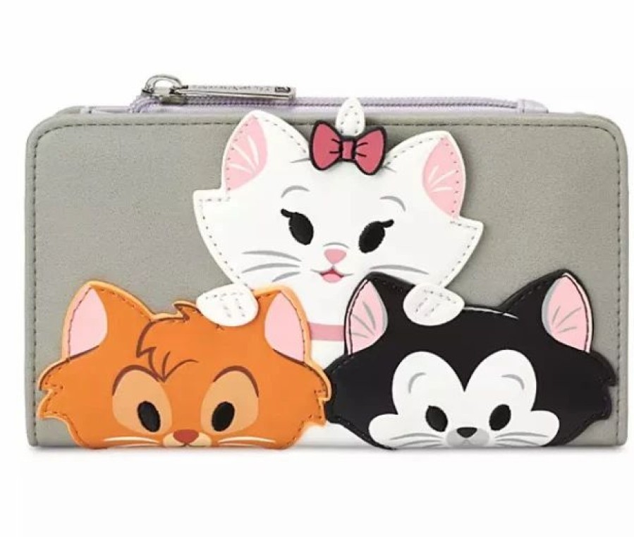 Bags And Totes * | Disney Loungefly Wallet Disney Cats Gray