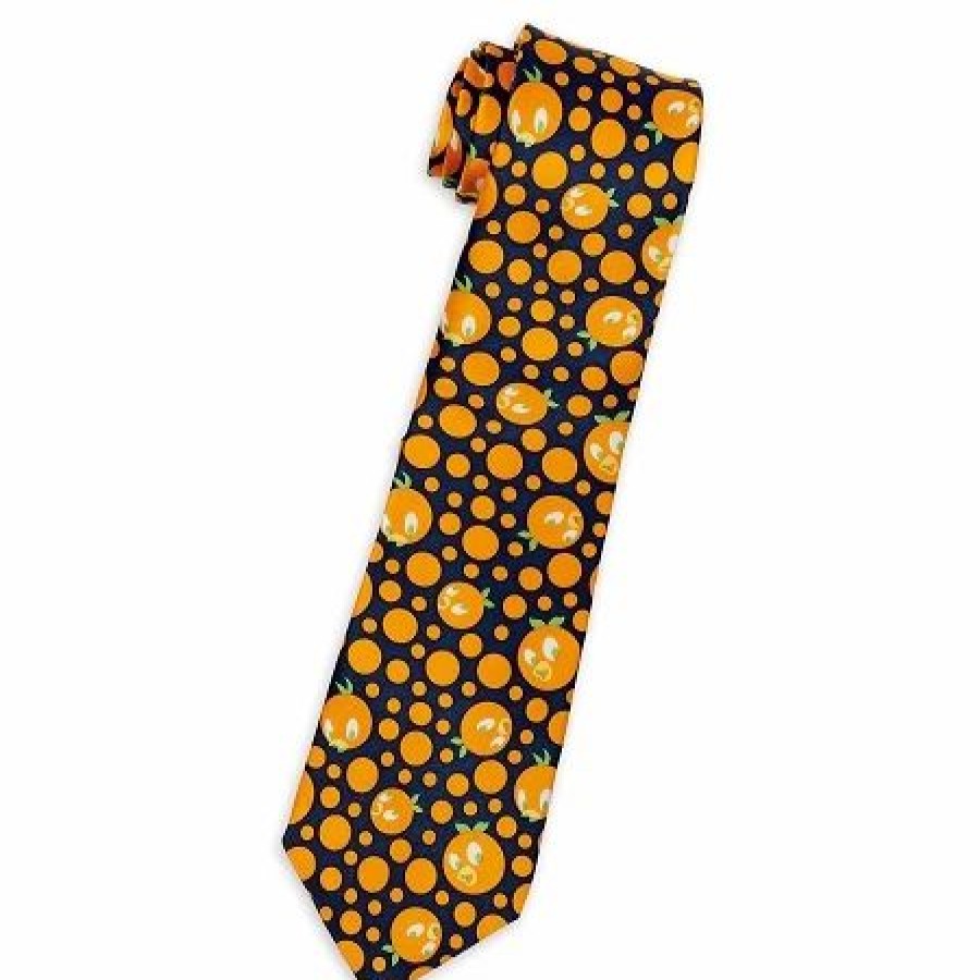 Accessories * | Disney Silk Tie Orange Bird Polka Dots