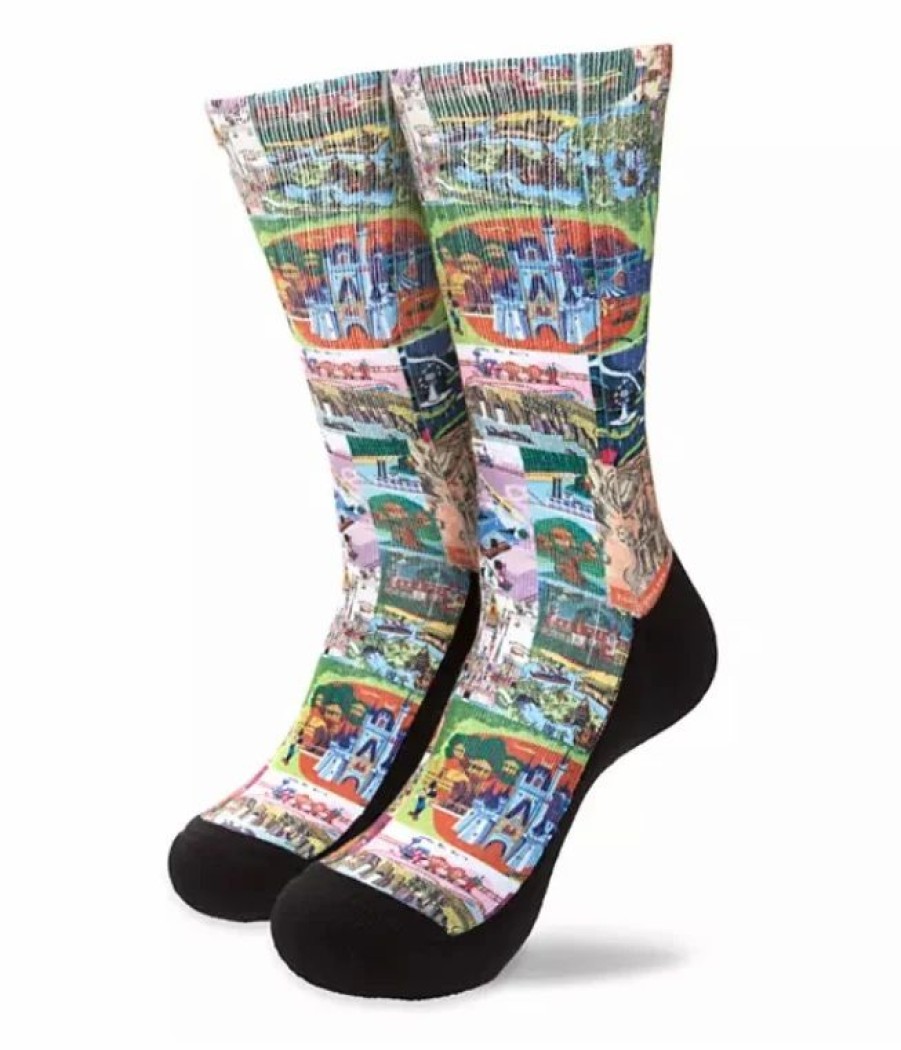 Socks * | Disney Socks For Men Magic Kingdom Map Disney Parks