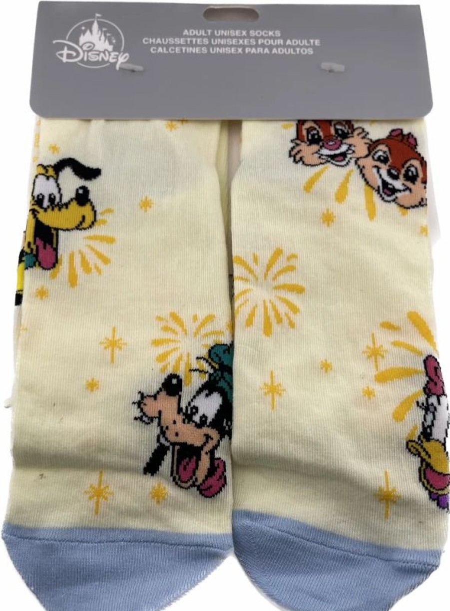 Socks * | Disney Socks For Adults Mickey Mouse & Friends Yellow