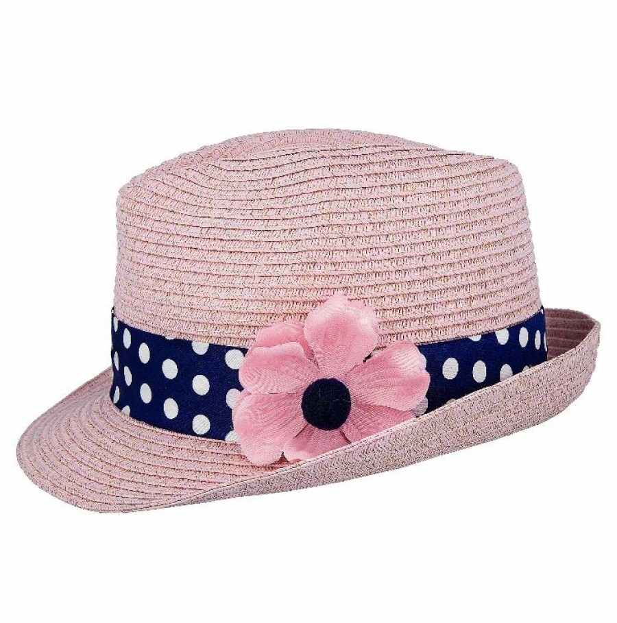 Hats * | Disney Straw Fedora Minnie Mouse With Flower Youth