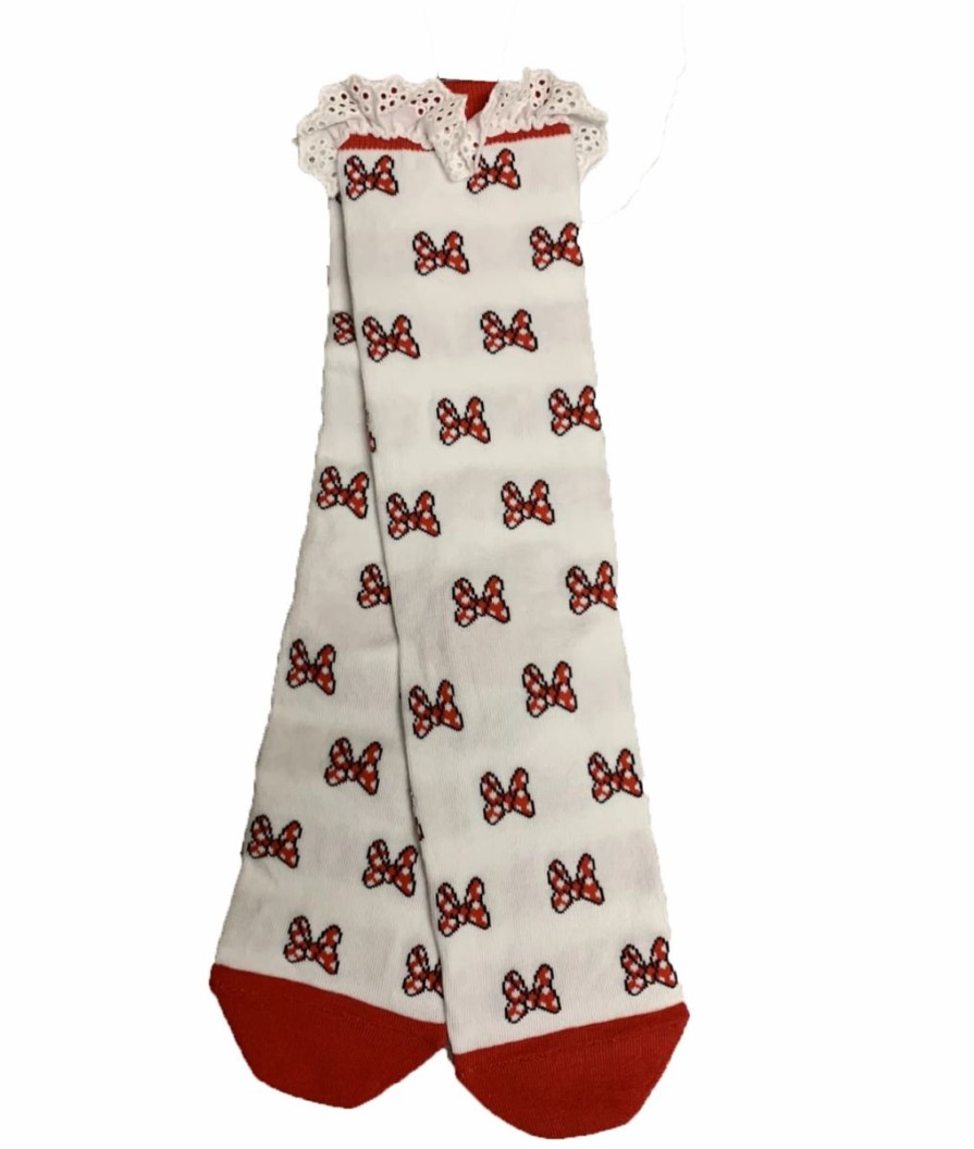 Socks * | Disney Socks For Adults Minnie Mouse Red Bows