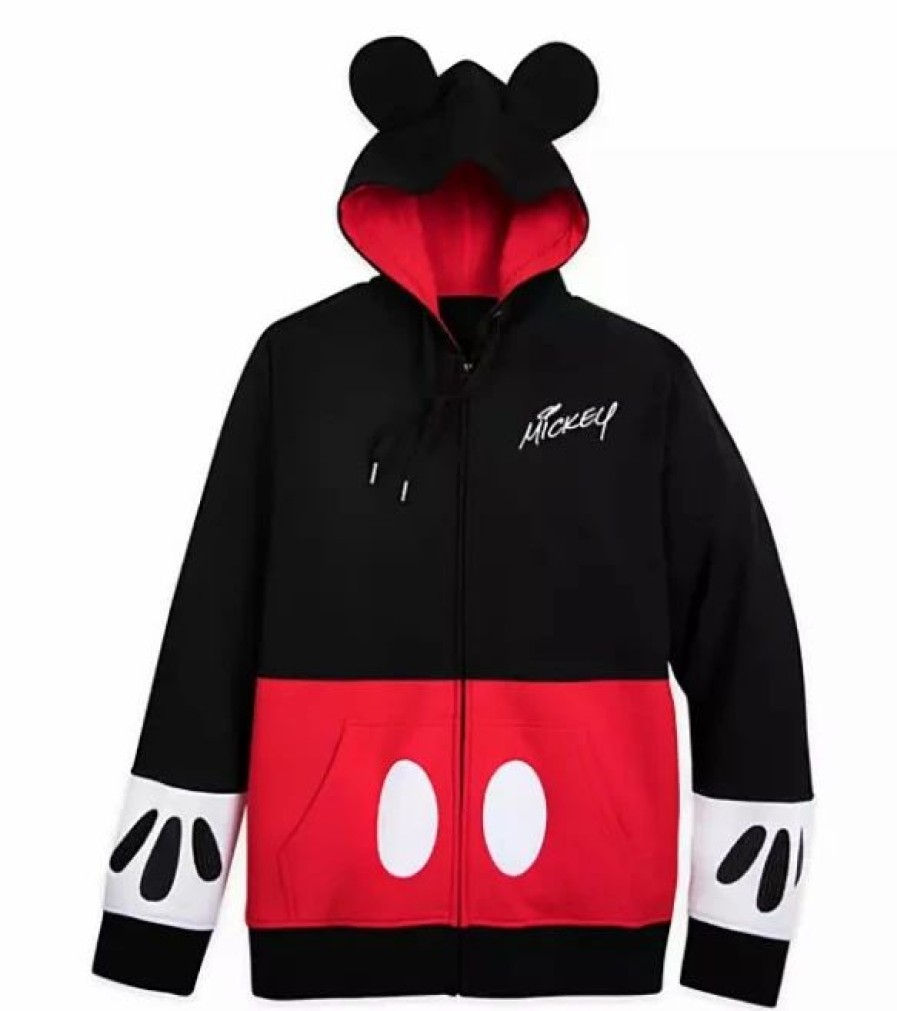 Adult * | Disney Zip Hoodie For Men Mickey Mouse Costume With Ears