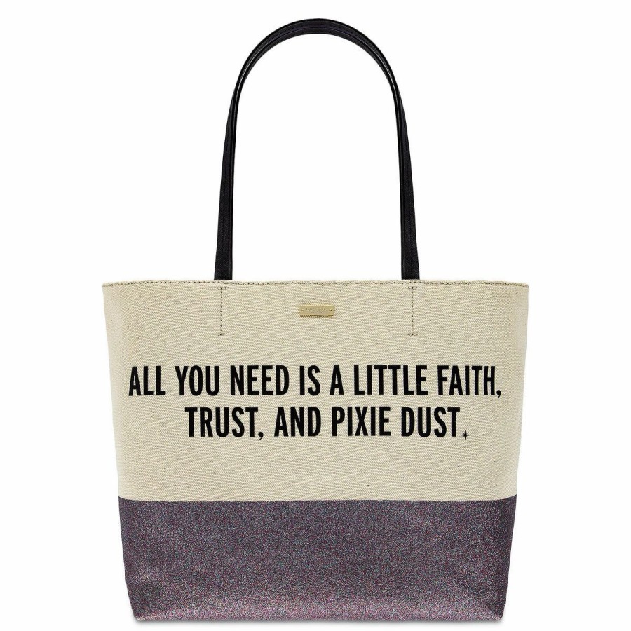 Bags And Totes * | Disney Kate Spade Tote Bag Faith Trust And Pixie Dust Canvas