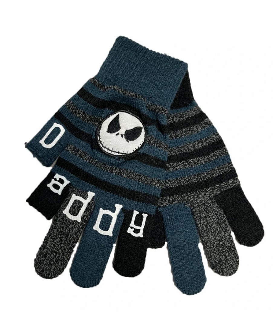 Hats * | Disney Knit Gloves Bone Daddy Jack Skellington