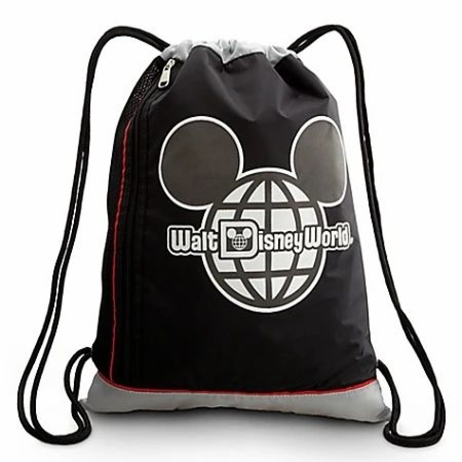 Bags And Totes * | Disney Cinch Bag Walt Disney World Classic Logo Black