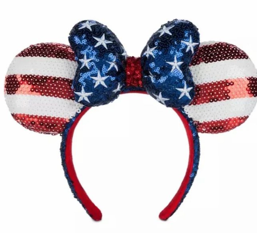 Hats * | Disney Ears Headband Minnie Mouse Americana Sequined