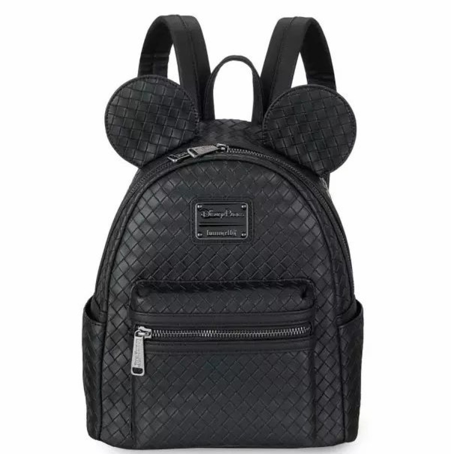 Bags And Totes * | Disney Loungefly Backpack Mickey Mouse Woven Black