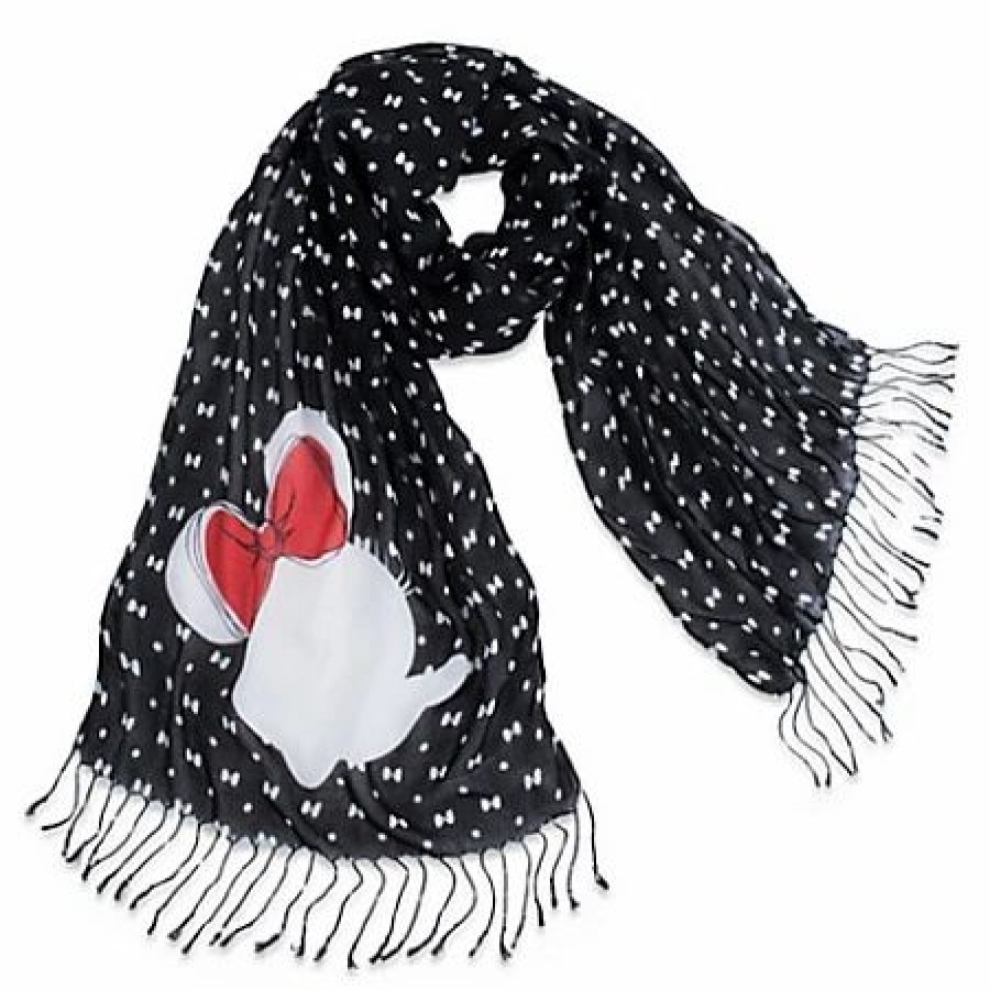 Accessories * | Disney Scarf Minnie Mouse With Bows Black