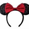 Hats * | Disney Ears Headband Minnie Mouse Sequined Red Bow