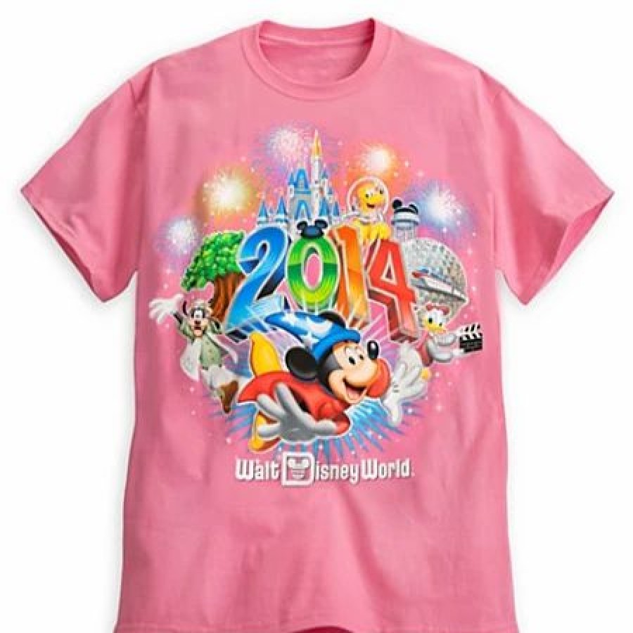 Adult * | Disney Shirt For Adults 2014 Sorcerer Mickey And Friends Tee Pink