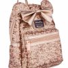 Bags And Totes * | Disney Loungefly Backpack Minnie Mouse Sequined Rose Gold