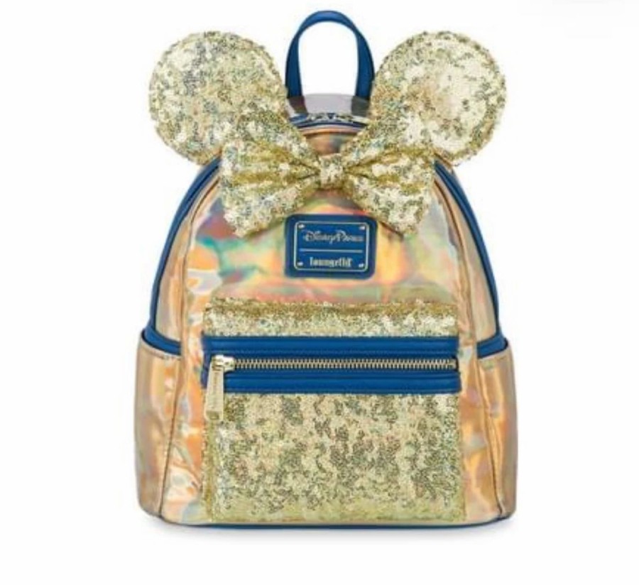 Bags And Totes * | Disney Loungefly Backpack 50Th Anniversary Earidescent Blue