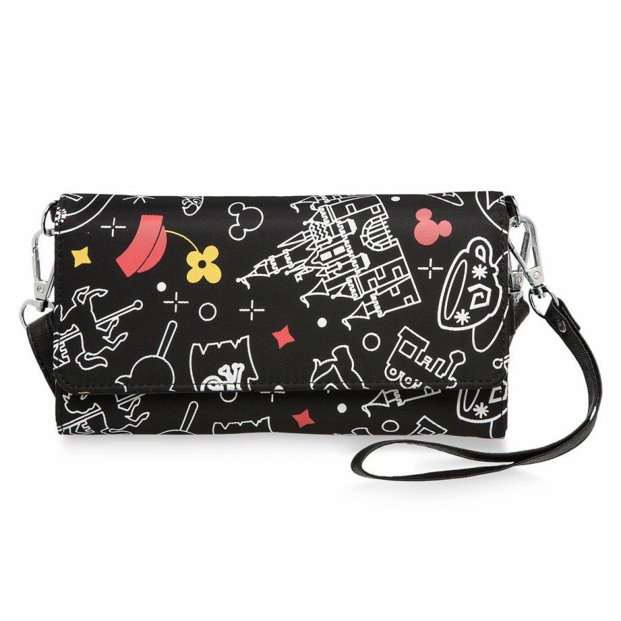 Bags And Totes * | Disney Wristlet Mickey And Minnie Mouse Parks Black